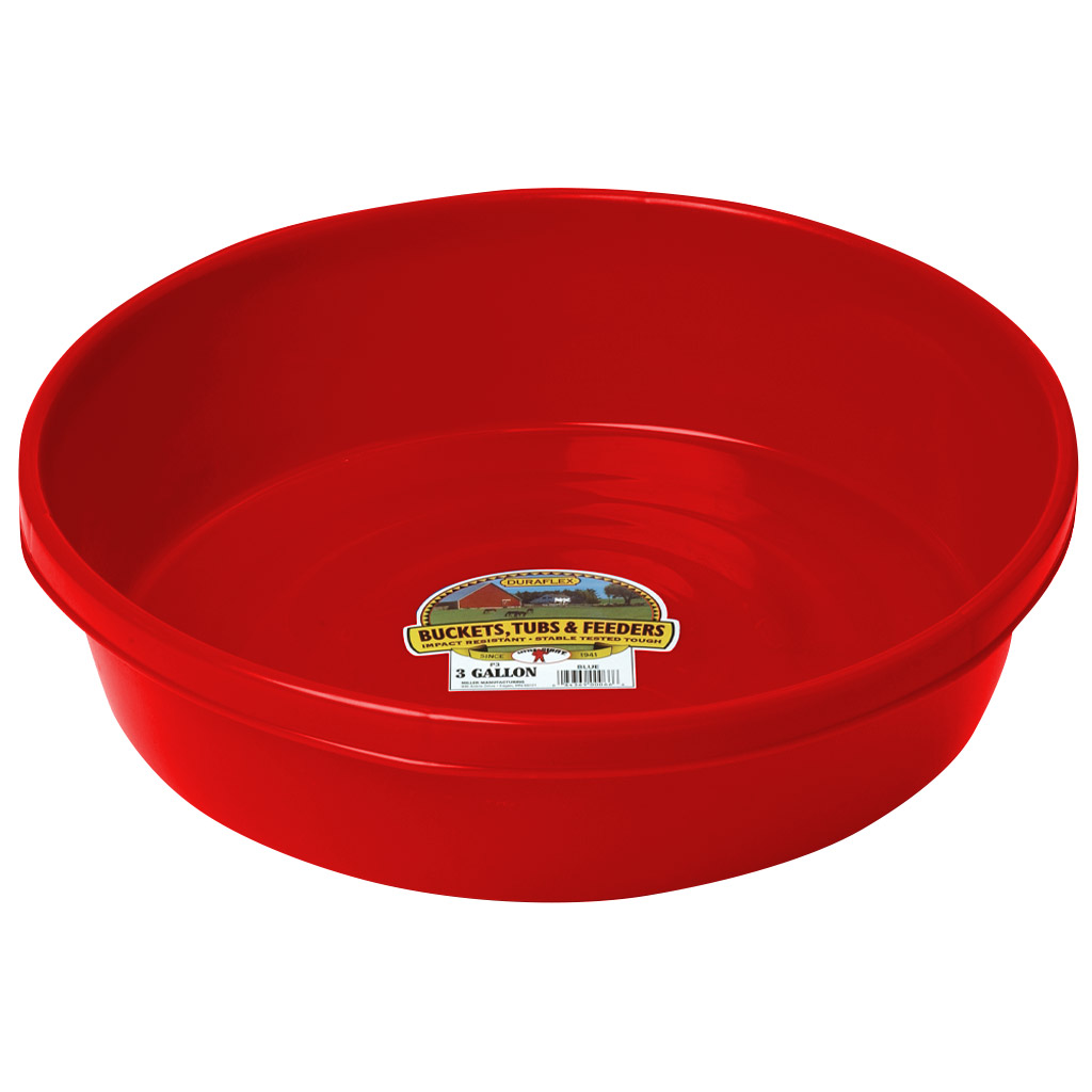 MILLER PLASTIC FEED PAN 3GAL RED P3
