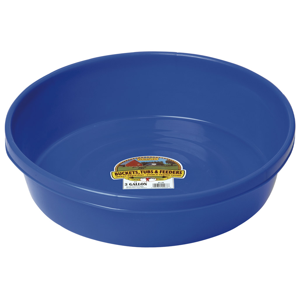 MILLER PLASTIC FEED PAN 3GAL BLUE P3