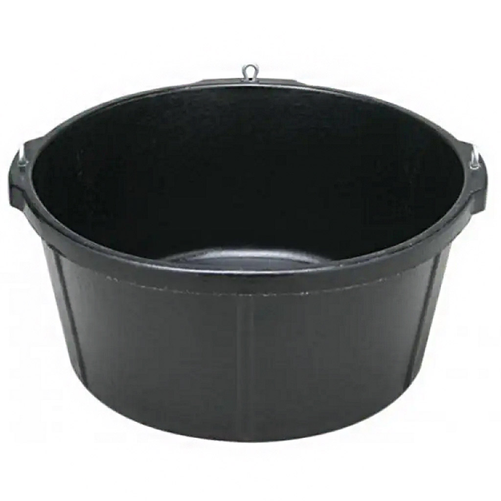 FORTEX FEED TUB W/ HOOKS RUBBER 6.5GAL