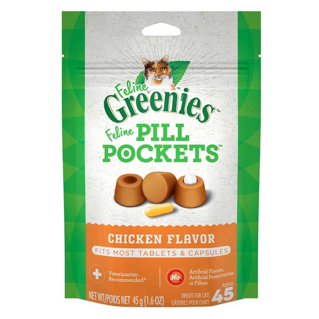 GREENIES PILL POCKETS CAT CHICKEN 1.6OZ