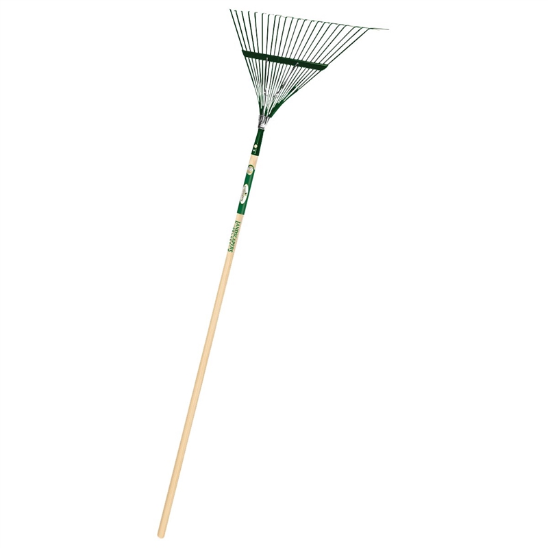 LANDSCAPERS SELECT LAWN/LEAF RAKE 18&quot;W 22-TINE STEEL HEAD 54&quot; WOOD HANDLE 34585