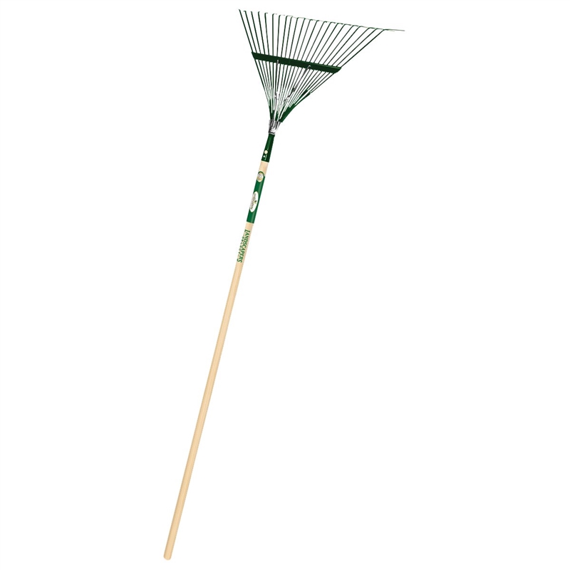 LANDSCAPERS SELECT LEAF RAKE 18&quot; 22-TINE STEEL 54&quot; WOOD HNDL - 34585