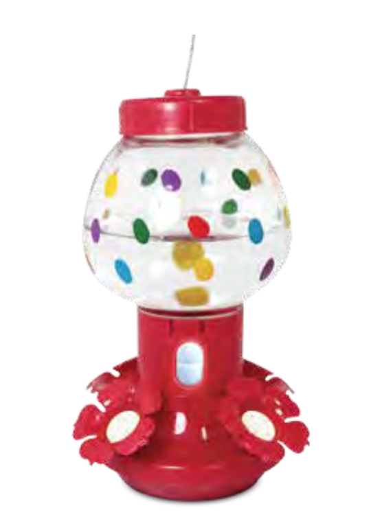 DMB - PINEBUSH BUBBLEGUM MACHINE STYLE GLASS HUMMINGBIRD FEEDER