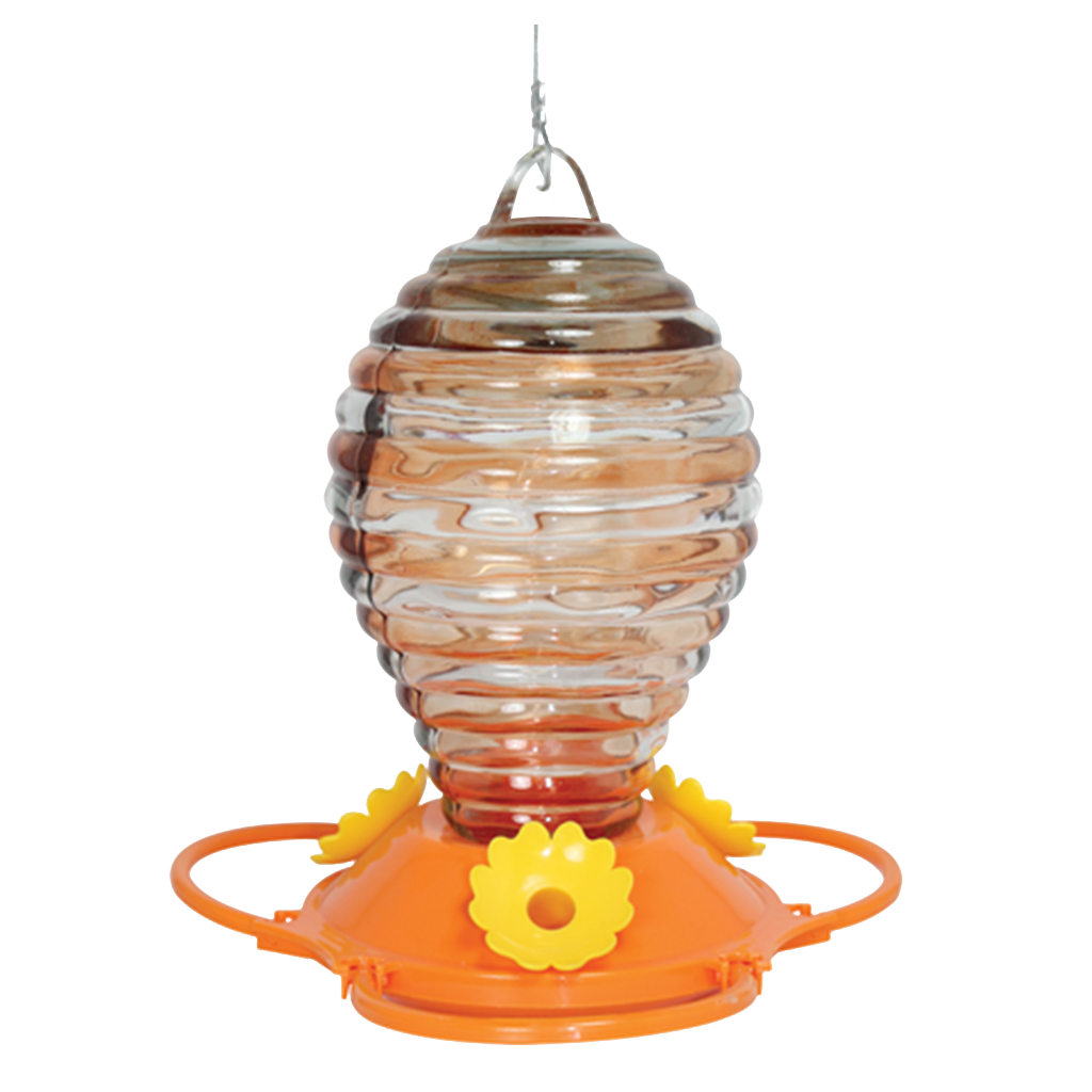 DV - PINEBUSH ORIOLE GLASS W/ PAINTED RINGS FEEDER