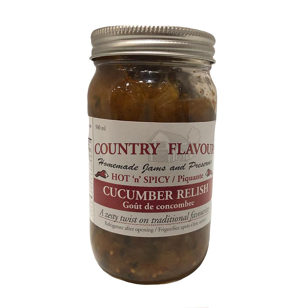 COUNTRY FLAVOUR 500ML HOT CUCUMBER RELISH 