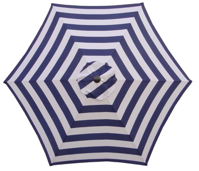 SEASONAL TRENDS UMBRELLA 9FT CANOPY NAVY/WHITE STRIPES