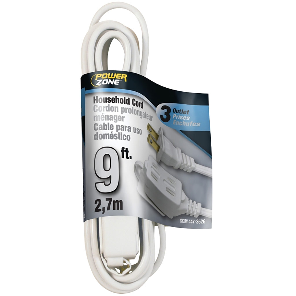 DMB - POWERZONE EXT. CORD 16AWG, 9'L, WHT
