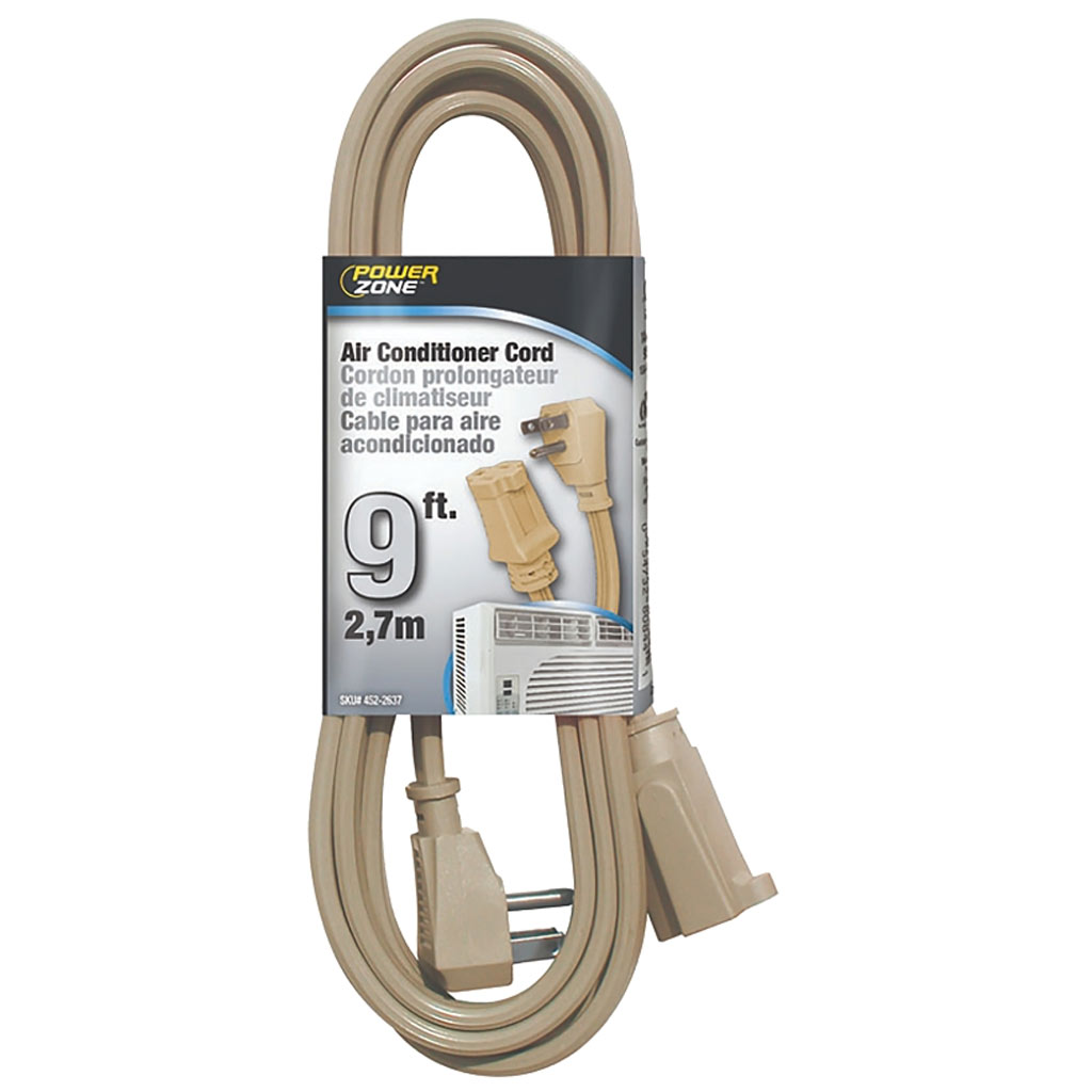 POWERZONE EXTENSION AIR CONDITIONER CORD 9FT (2.7M) BEIGE