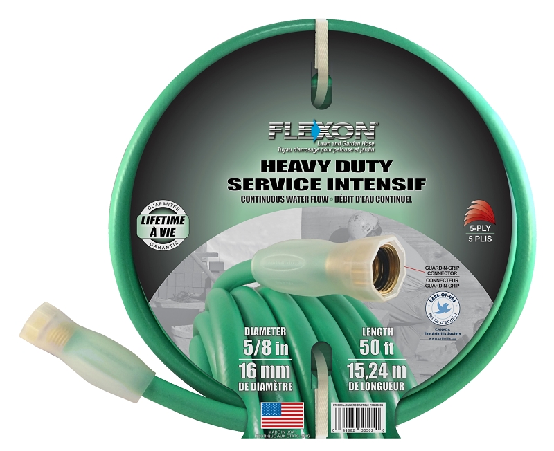 FLEXON GARDEN HOSE HEAVY DUTY 1/2"X50' GREEN VINYL FXG5850