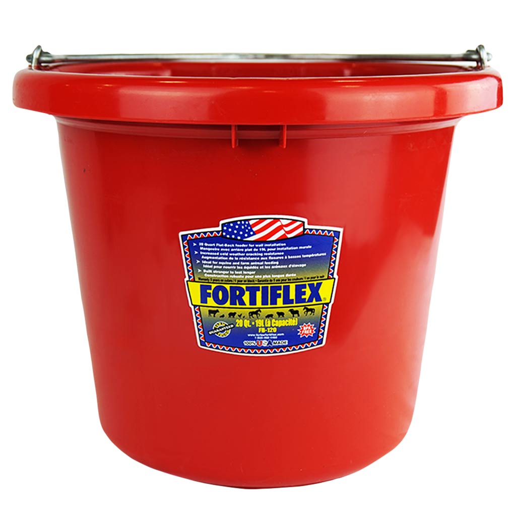 FORTEX BUCKET FLAT BACK POLY 20QT RED