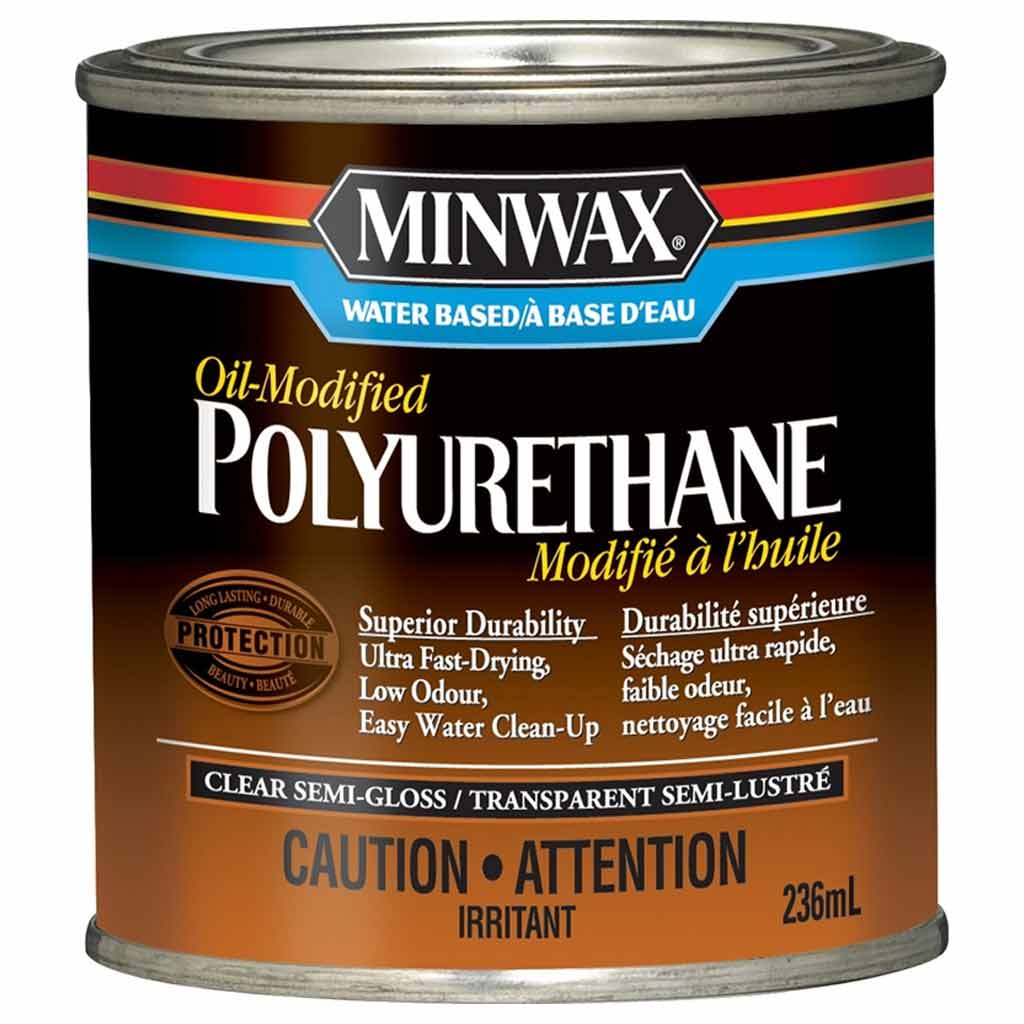 DV - MINWAX INTERIOR VARNISH POLY SEMI-GLOSS CLEAR WATER BASED 236ML