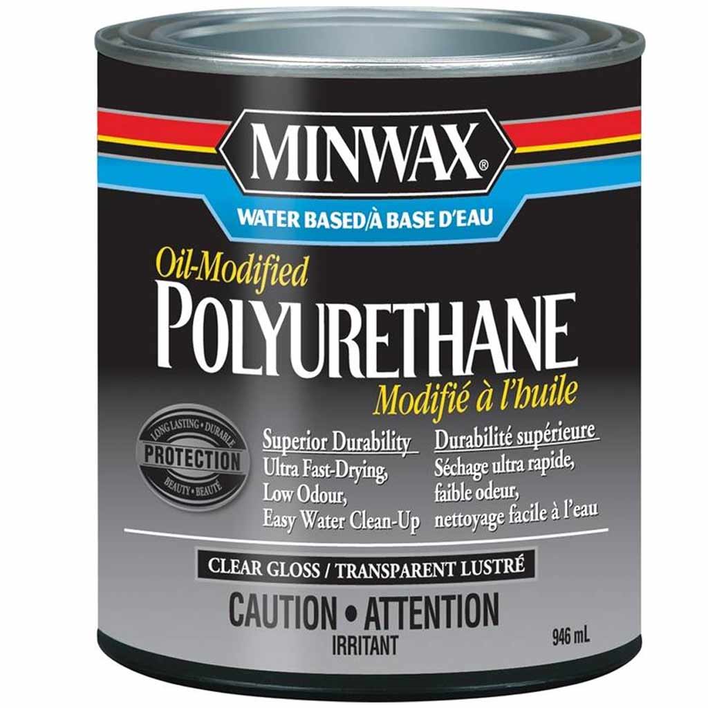 MINWAX POLYURETHANE GLOSS PAINT CLR WATER BASED 946ML