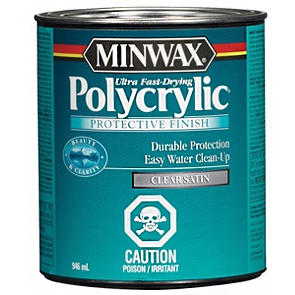 MINWAX POLYCRYLIC, SATIN, CLEAR WATER BASED 946ML