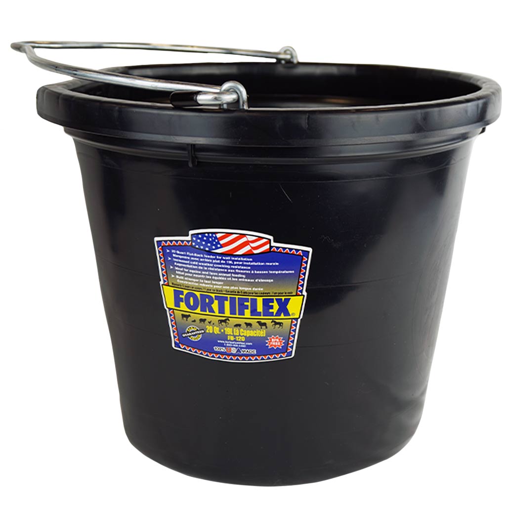 FORTEX BUCKET FLAT BACK POLY 20QT BLK