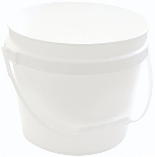 BENNETT PAIL 11L PLASTIC W/ HANDLE WHITE