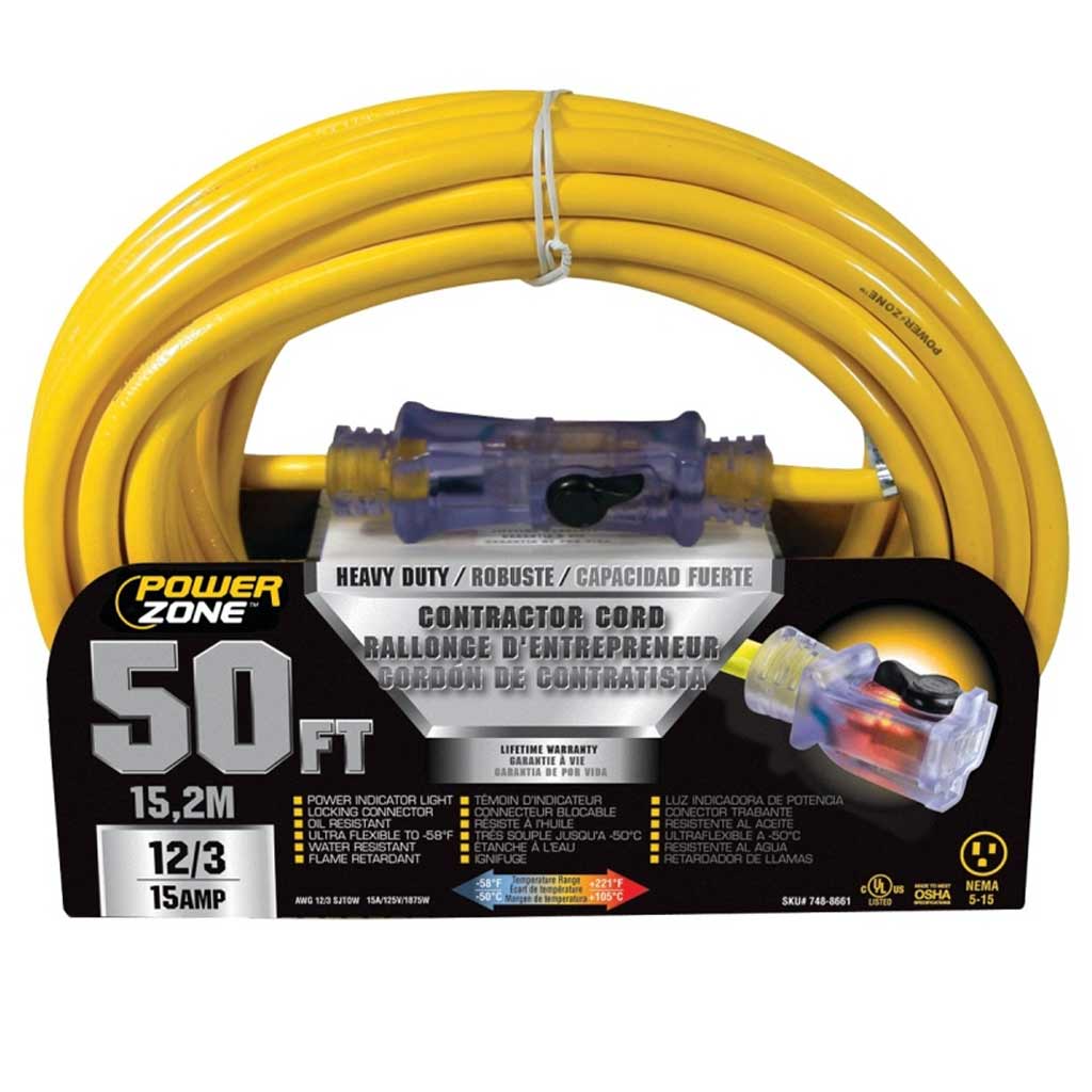 POWERZONE CONTRACTOR CORD 50' 12/3 PRO SJTOW