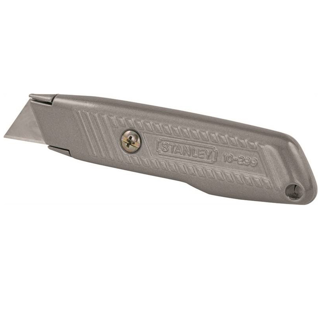 STANLEY UTILITY KNIFE 3&quot; FIXED CARBON STEEL BLADE W/ STORAGE GREY 10-299