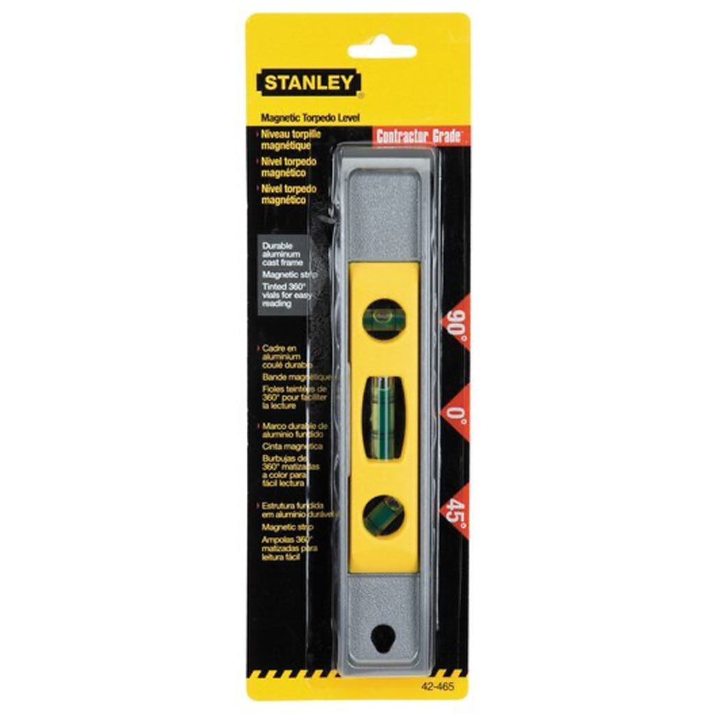 STANLEY LEVEL TORPEDO 9" MAGNETIC ALUMINUM 42-465