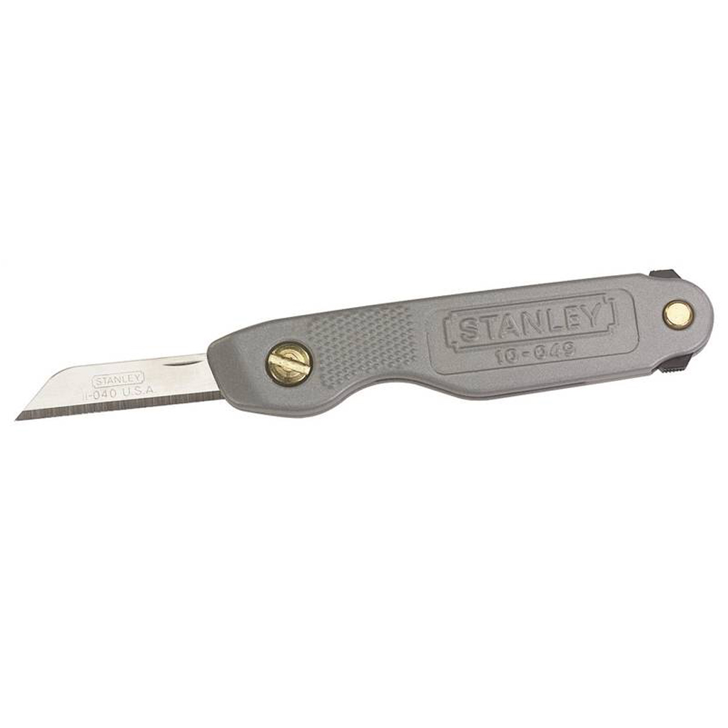 STANLEY POCKET KNIFE 4-1/4&quot; STAINLESS STEEL BLADE EPOXY HNDL GREY 10-049