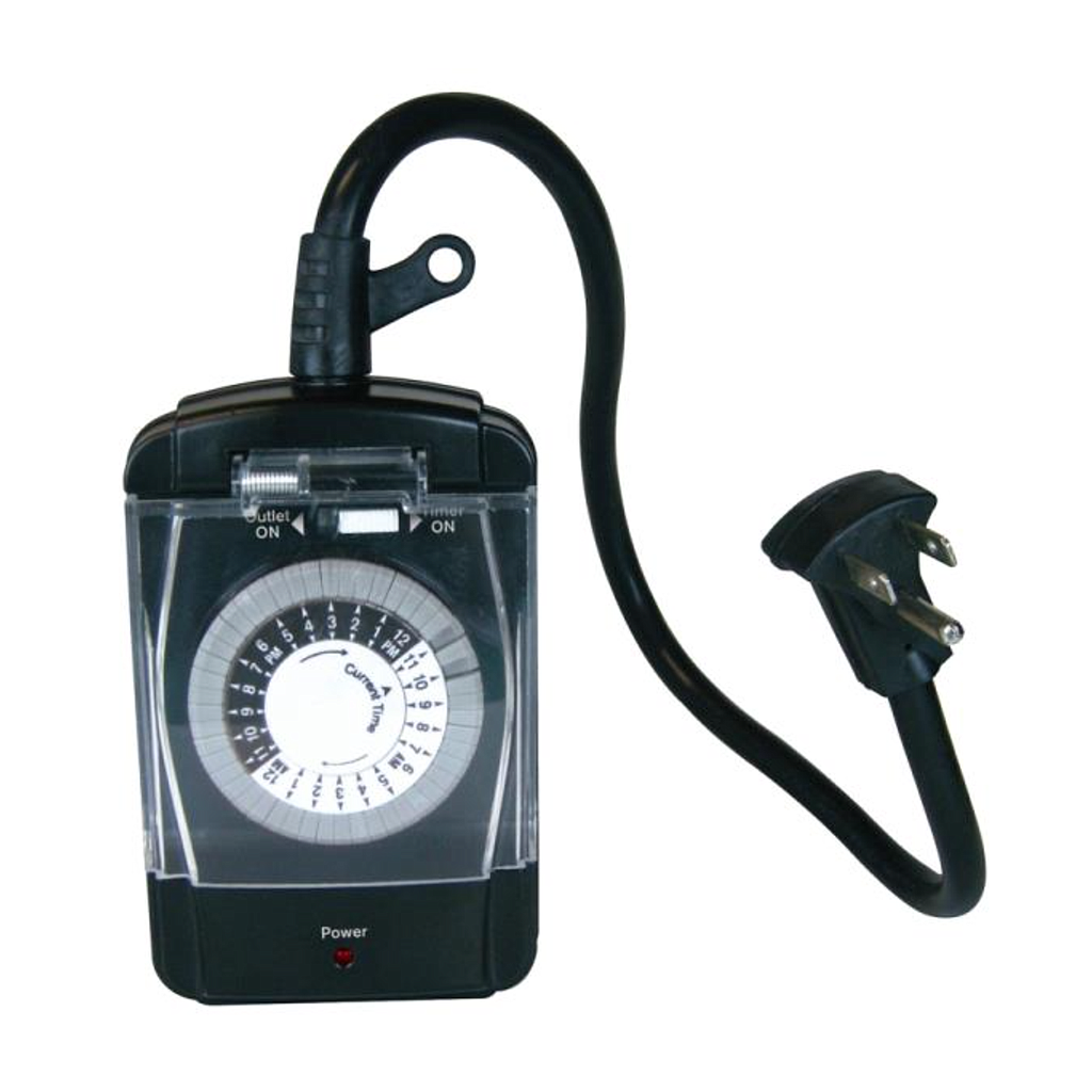 POWERZONE TIMER OUTDOOR 24HR W/ CLR WEATHER GAURD BLK TNO24111