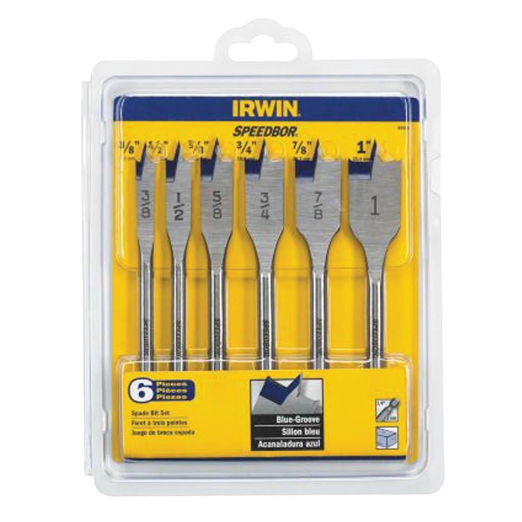 IRWIN SPADE BIT SET HSS 6PC