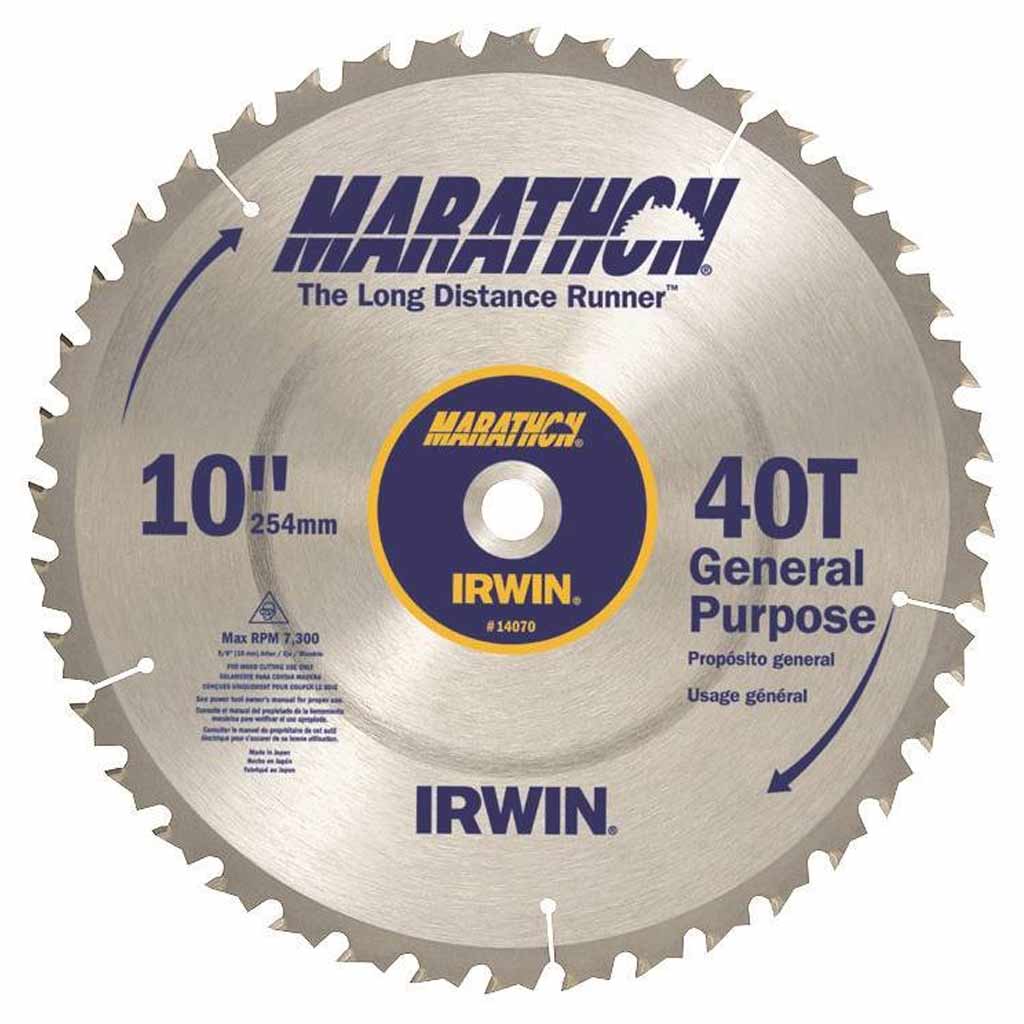 DMB - IRWIN MARATHON TABLE SAW BLADE 10&quot;DIA 40 TEETH