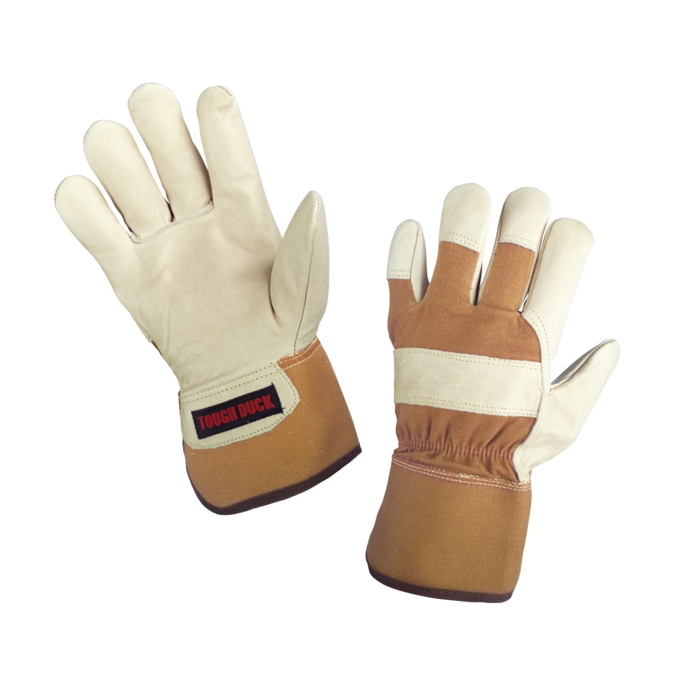 TOUGH DUCK PALM LINED GRAIN GLOVE BROWN MED
