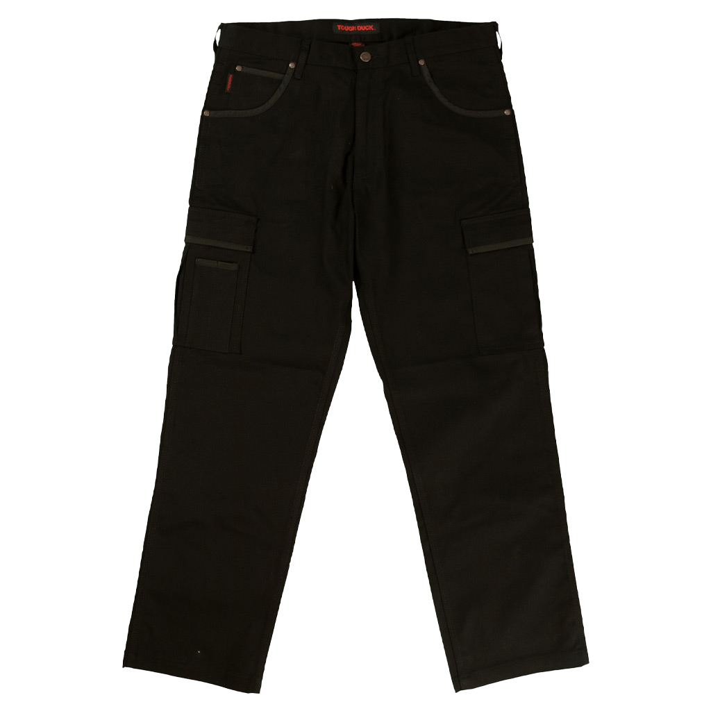TOUGH DUCK MENS STRETCH CARGO PANT BLACK (34Wx30)