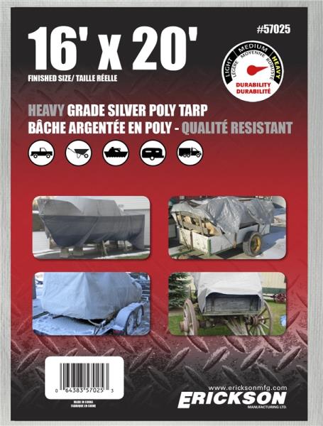 ERICKSON TARP HEAVY DUTY 16'X20' SILVER