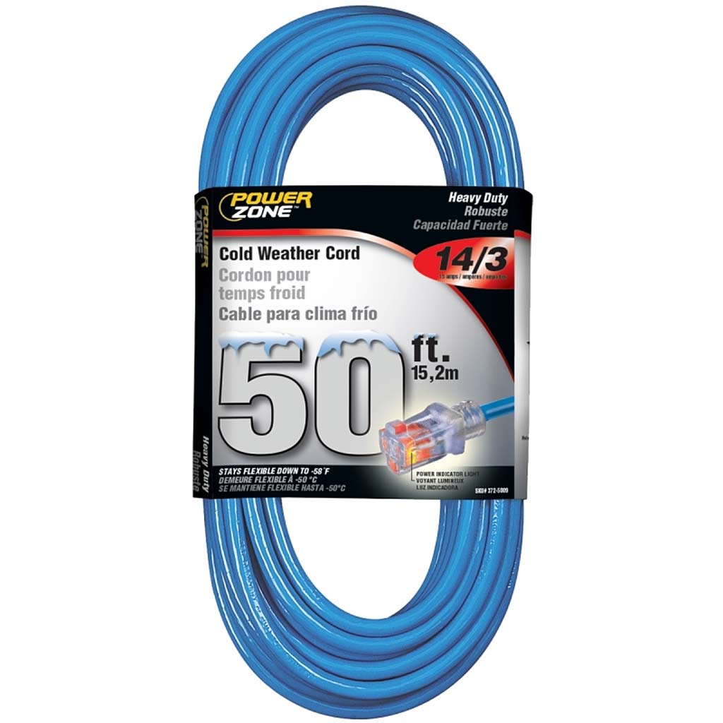 POWERZONE ROUND EXTENSION CORD 14/3 50 FT