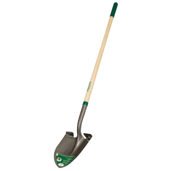LANDSCAPERS SELECT ROUND POINT SHOVEL #2 STEEL BLADE 48&quot; WOOD CUSHION HANDLE 34602
