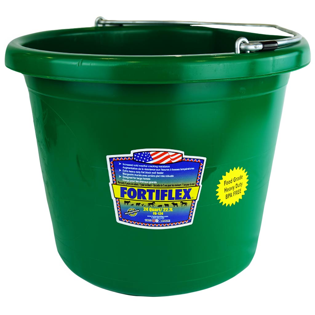 FORTEX BUCKET FLAT BACK POLY 24QT GRN