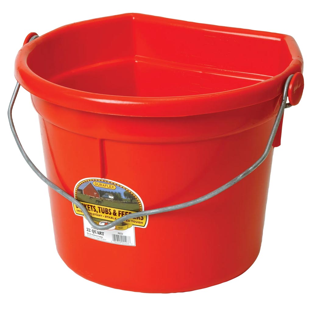 FORTEX BUCKET FLAT BACK POLY 8QT RED