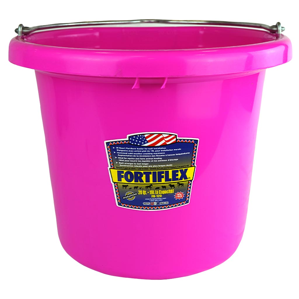 FORTEX BUCKET FLAT BACK POLY 20QT PINK