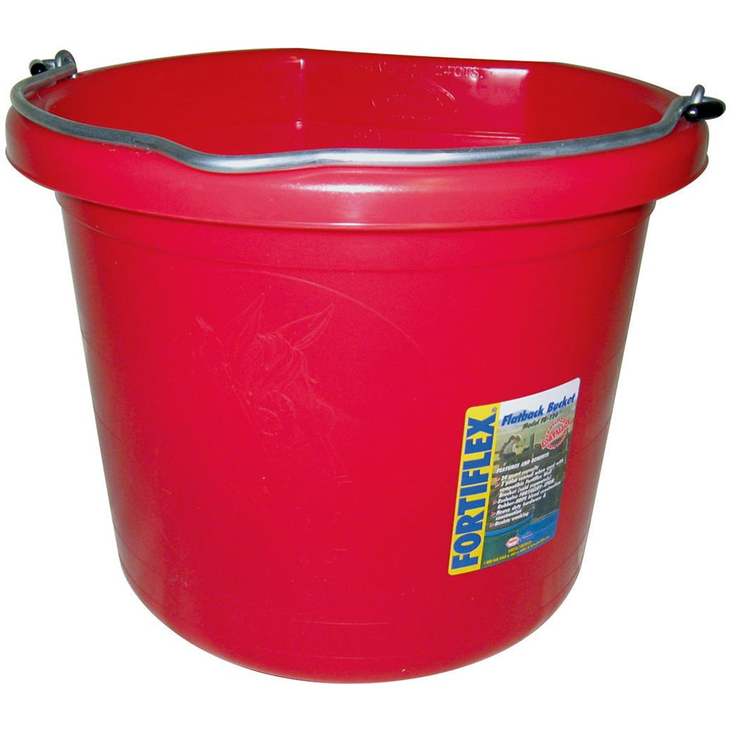 FORTEX BUCKET FLAT BACK POLY 24QT RED