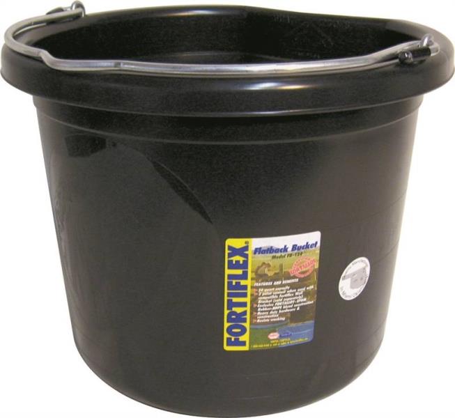 FORTEX BUCKET FLAT BACK POLY 24QT BLK