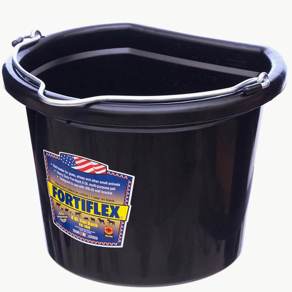 FORTEX BUCKET FLAT BACK POLY 8QT BLK