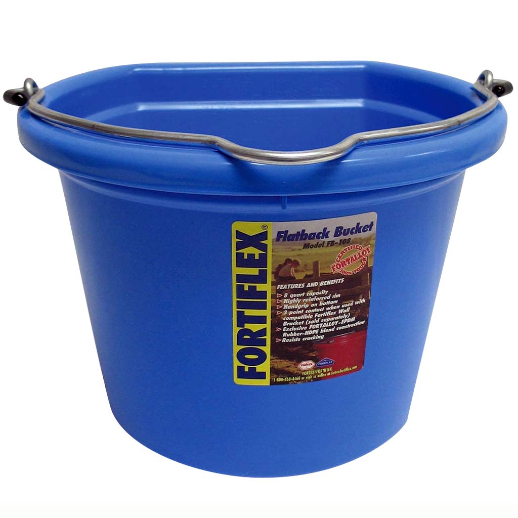 FORTEX BUCKET FLAT BACK POLY 8QT BLU