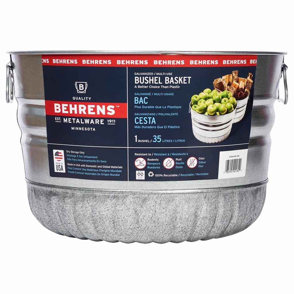 BEHRENS BUSHEL/UTILITY BASKET GALVANIZED 10GAL 32S