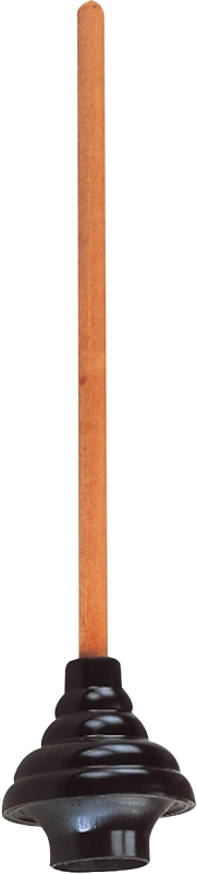 PROSOURCE TOILET PLUNGER FLANGE 21" WOOD HANDLE BLACK