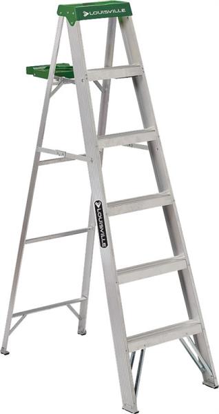 LOUISVILLE STEP LADDER 6' ALUMINUM 225LB LOAD