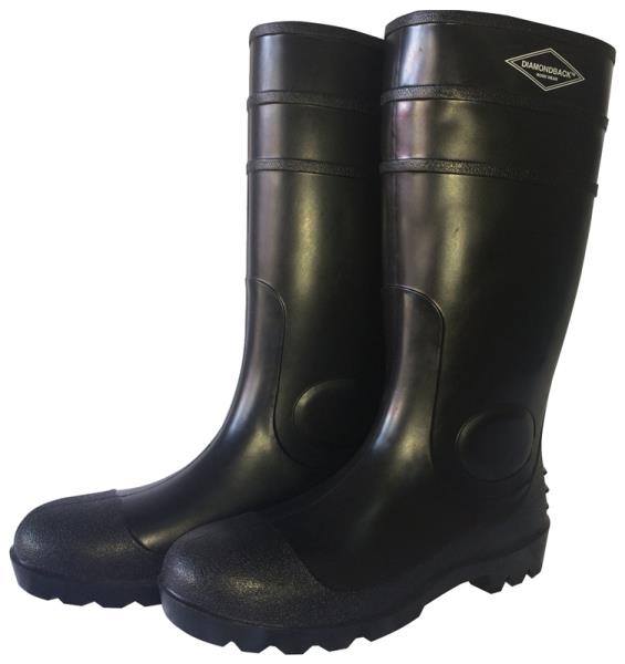 DMB - DIAMONDBACK RUBBER BOOT KNEE PVC MATTE BLACK SIZE 16