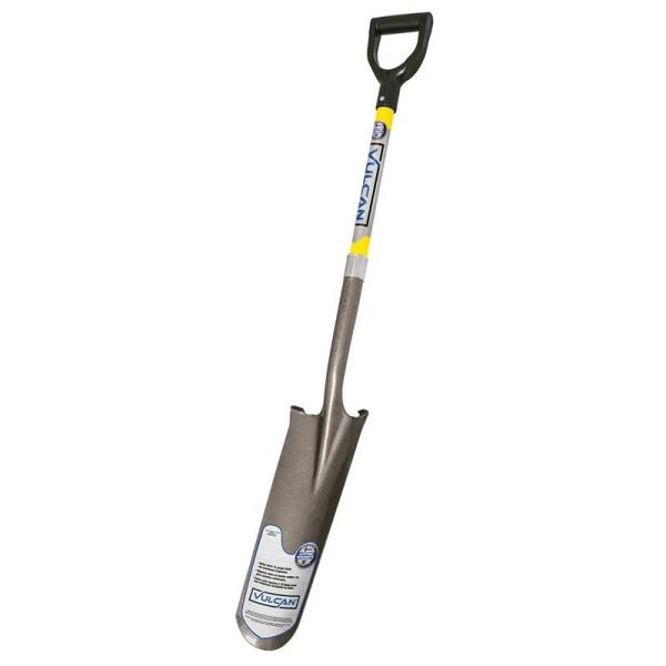 VULCAN SHOVEL DRAIN SPADE 6&quot;x16&quot; STEEL BLADE FIBERGLSS HANDLE 34538