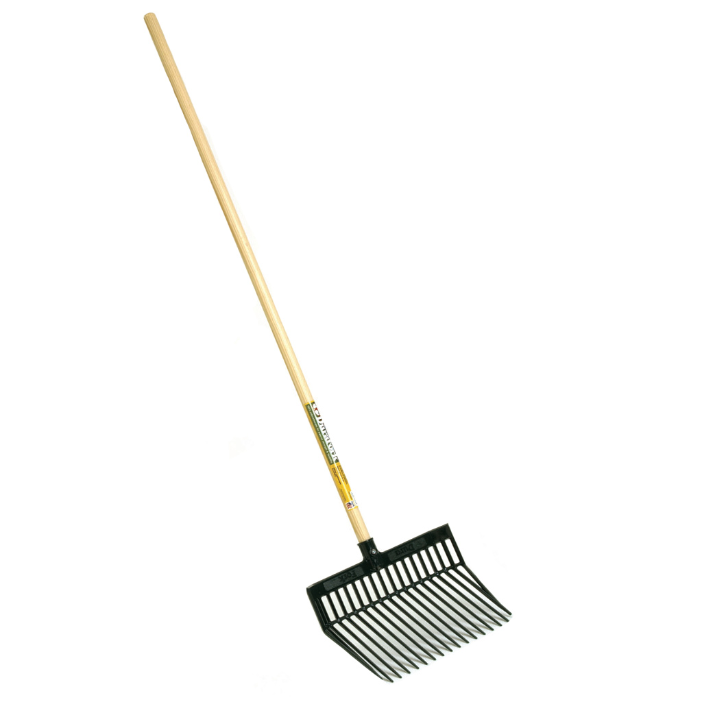 MILLER BEDDING FORK 18-TINE POLY GREEN 52" HANDLE