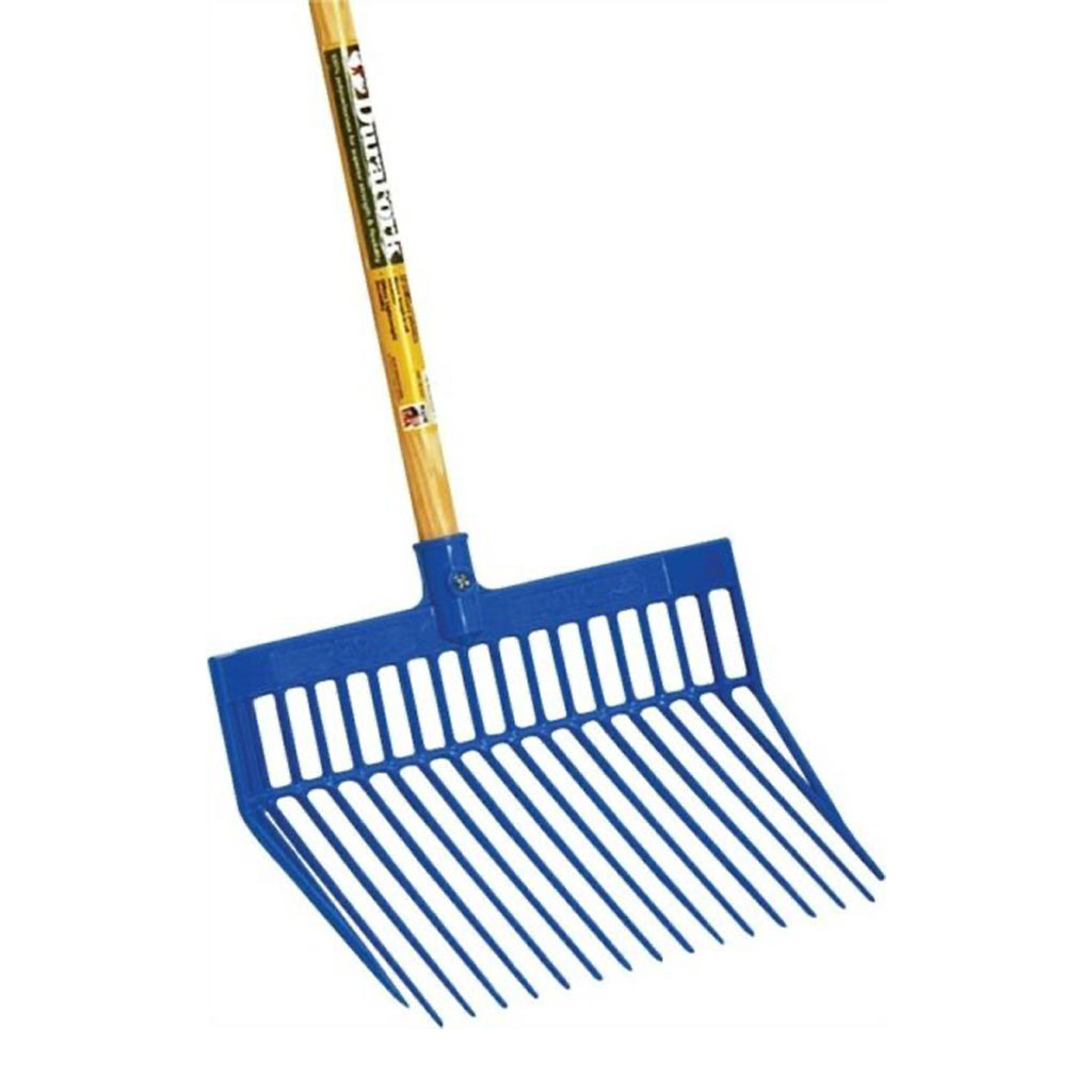MILLER BEDDING FORK 18-TINE POLY BLUE 52" HANDLE