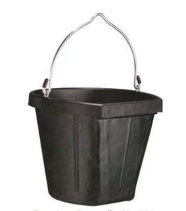 FORTEX BUCKET FLAT SIDE RUBBER 18QT BLK