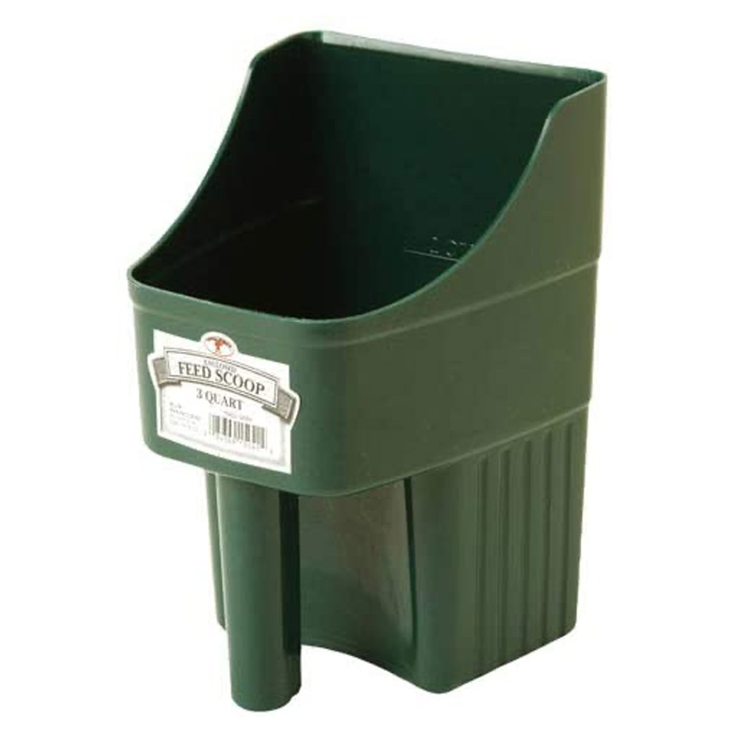 LITTLE GIANT FEED SCOOP W/HANDLE 3QT POLY GREEN (FORM. MILLER)