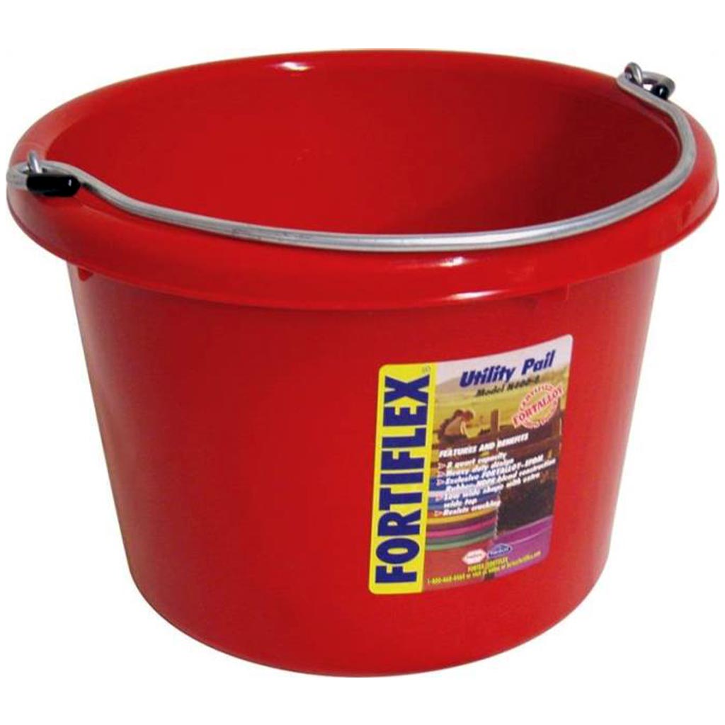 FORTEX BUCKET UTILITY POLY 8QT RED