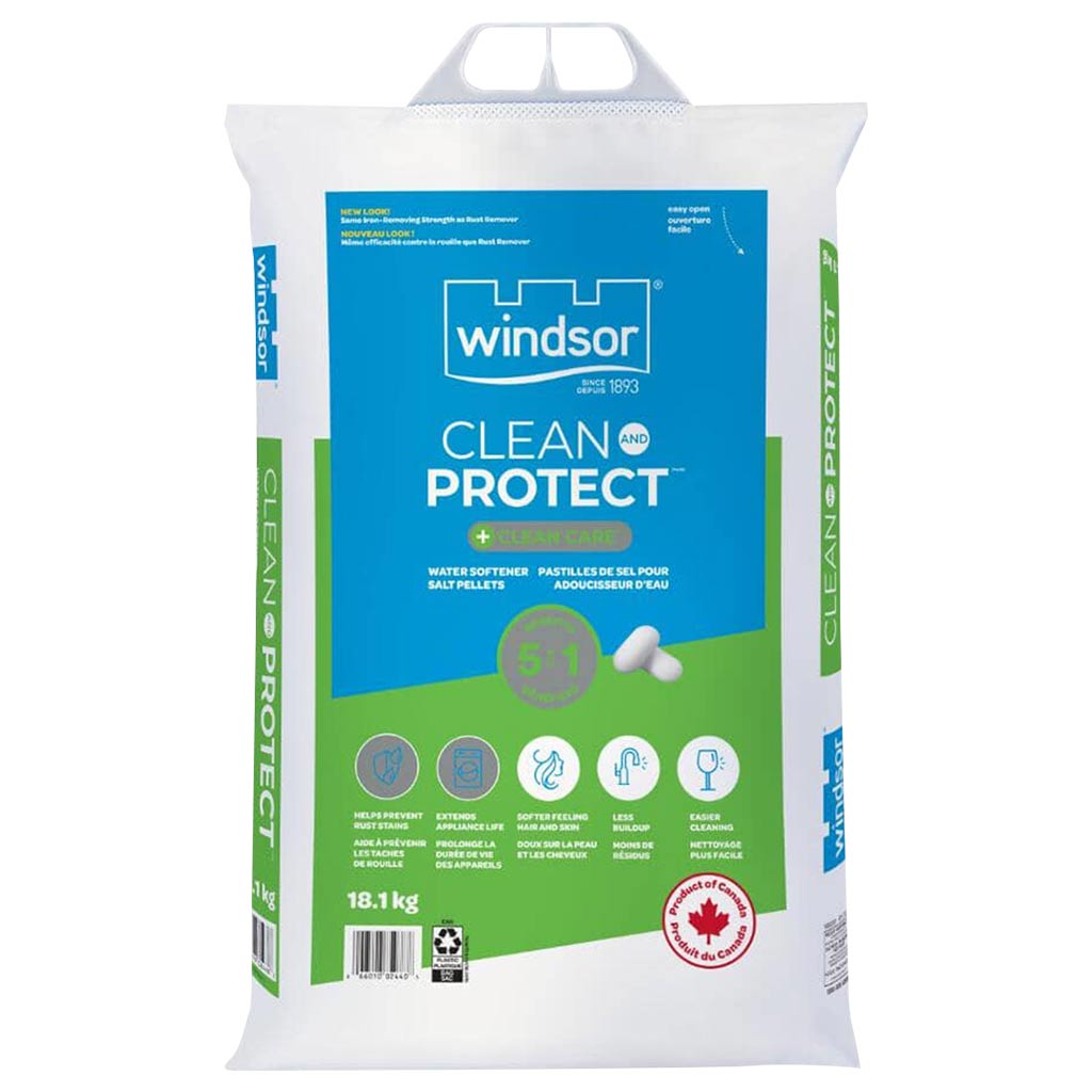 WINDSOR CLEAN &amp; PROTECT 5-IN-1 +CLEAN CARE WATER SOFTENER SALT 18.1KG (RUST REMOVER)