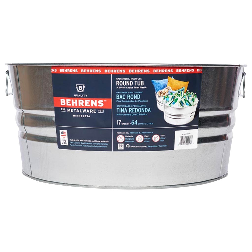 BEHRENS TUB GALVANIZED STEEL 17GAL 3GS